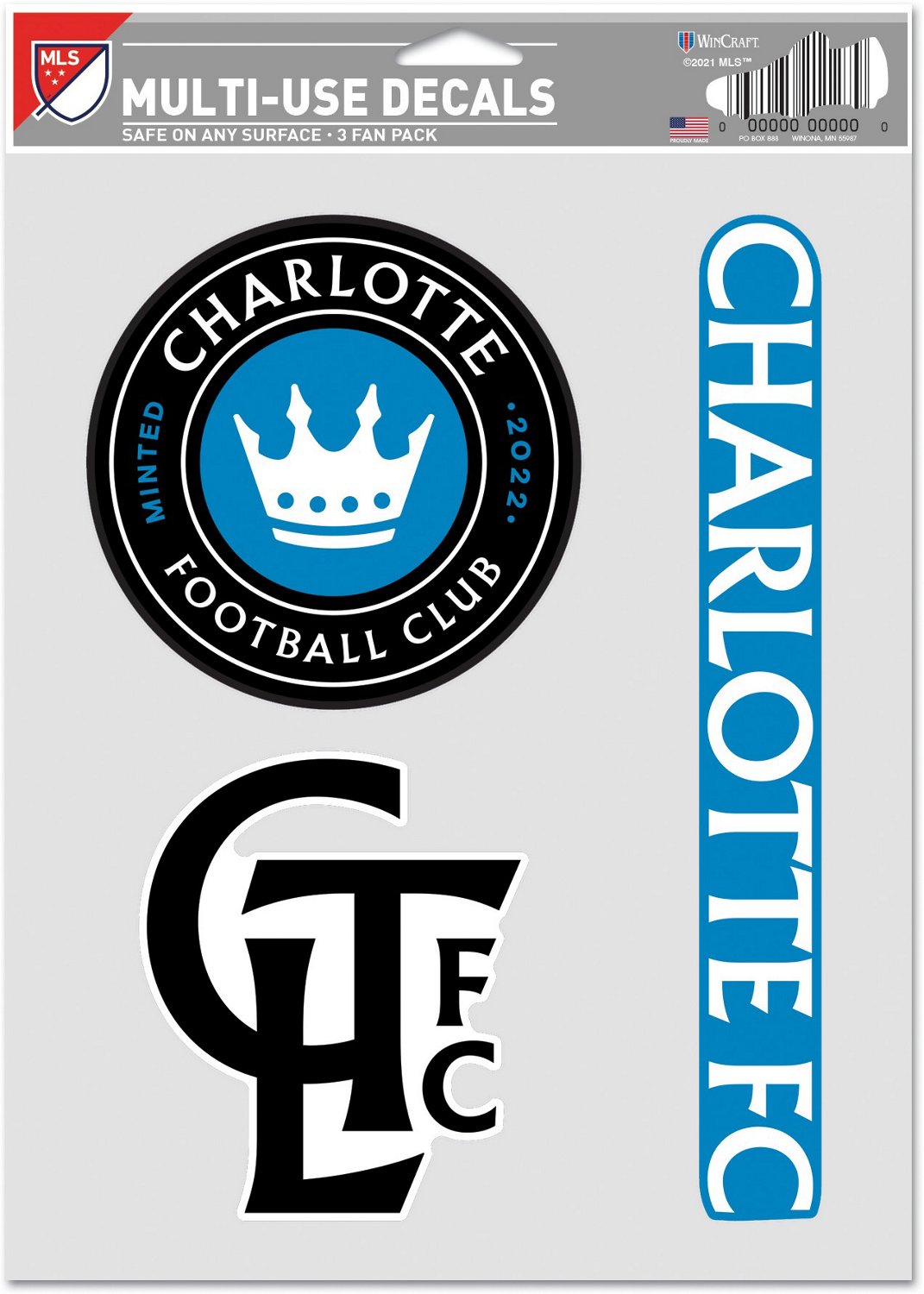 WinCraft Charlotte FC Fan Pack Decals 3-Pack - view number 1