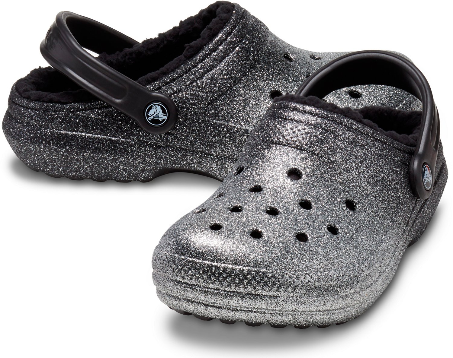 Crocs Adults Classic Lined Glitter Clogs Academy