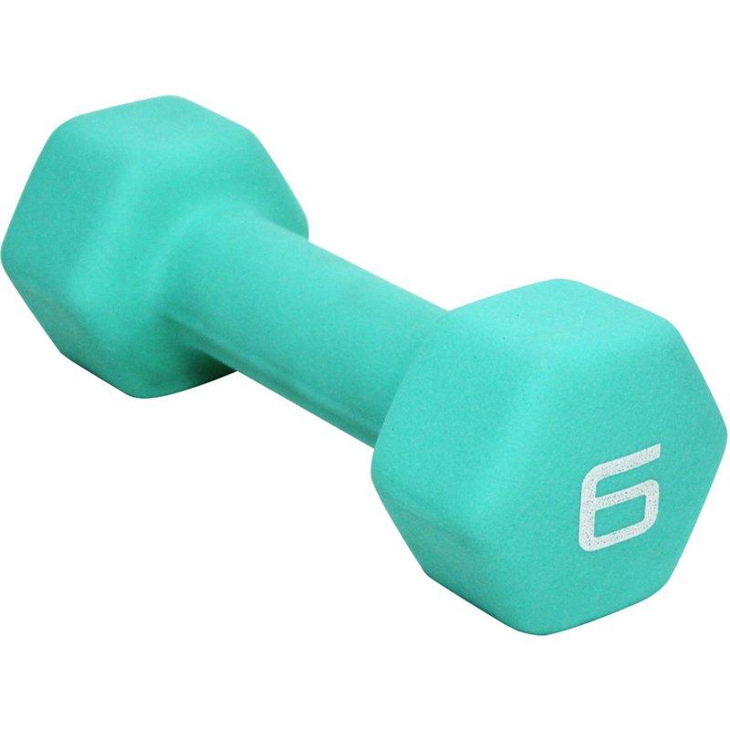 CAP Barbell Neoprene Dumbbell Turquoise/Blue, 6 Lbs - Free Weights/Bulk at Academy Sports