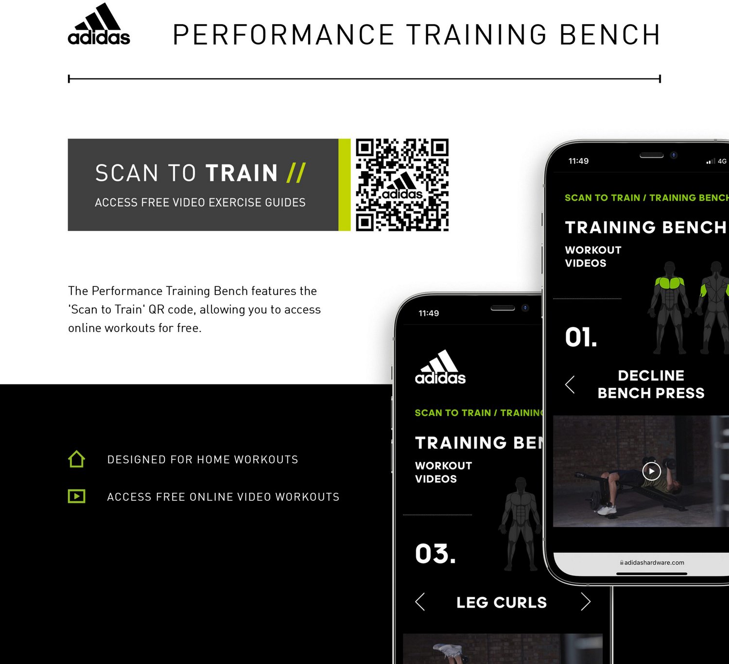 adidas Scan-To-Train Performance Training Bench | Academy