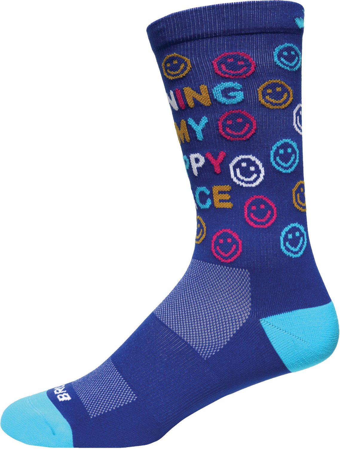 Brooks Adults' Tempo Knit Happy Place Running Crew Socks Academy