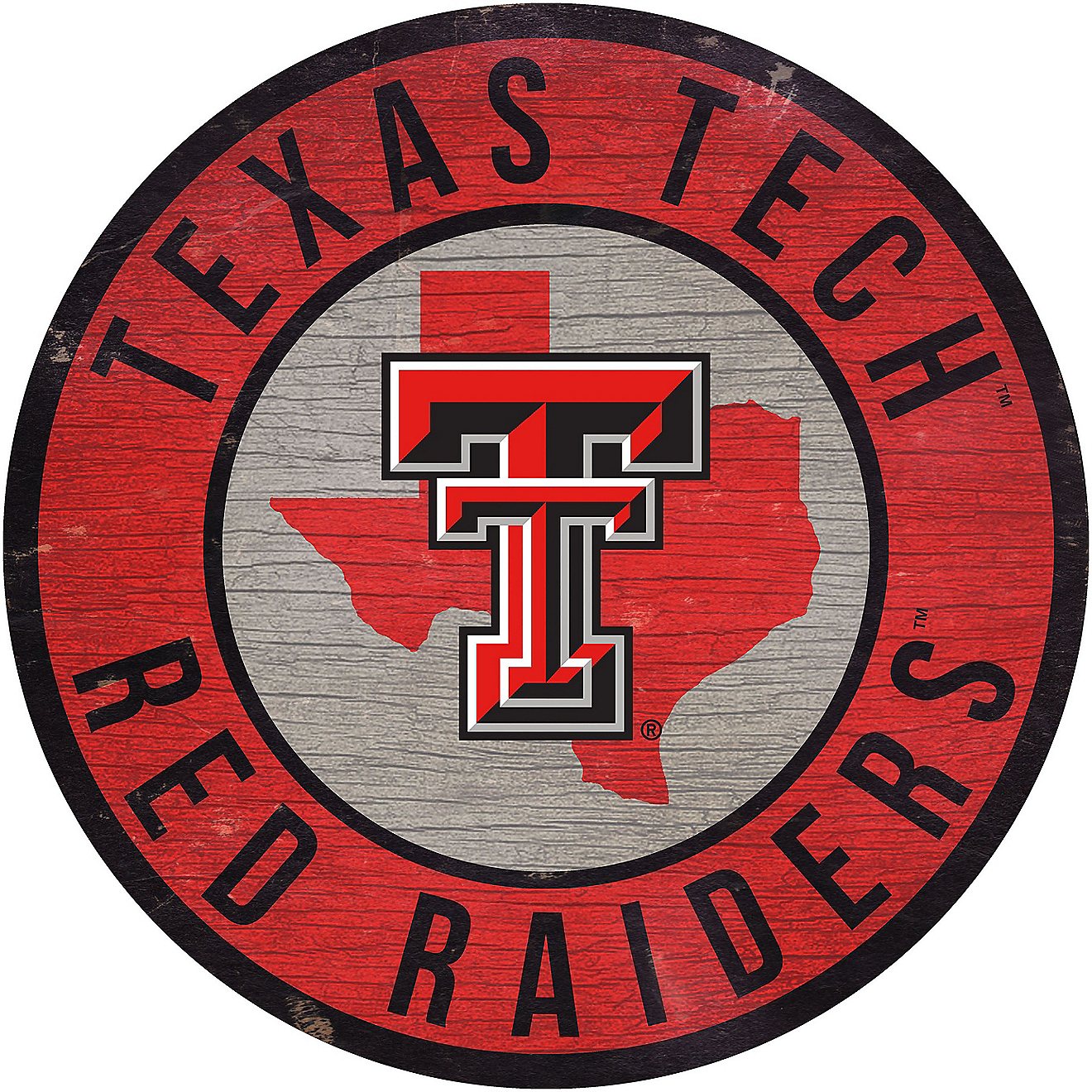 Fan Creations Texas Tech University 12 in Circle with State Sign                                                                 - view number 1