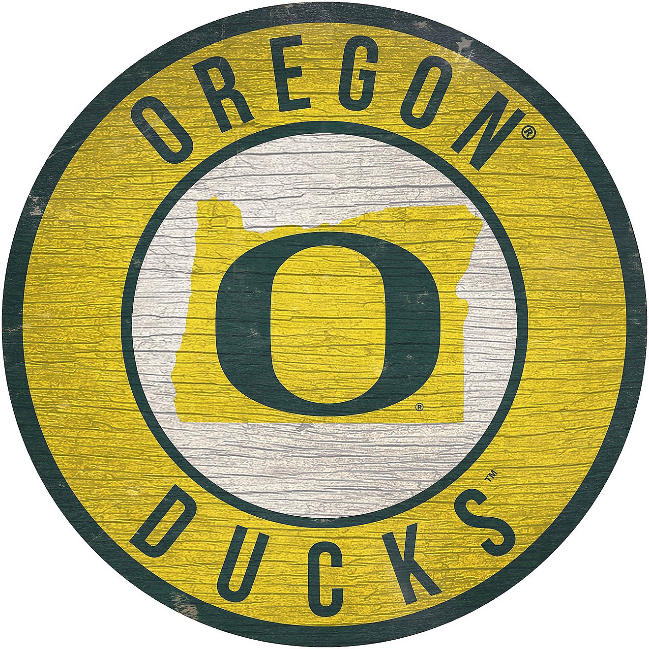 Fan Creations University of Oregon 12 in Circle with State Sign                                                                  - view number 1