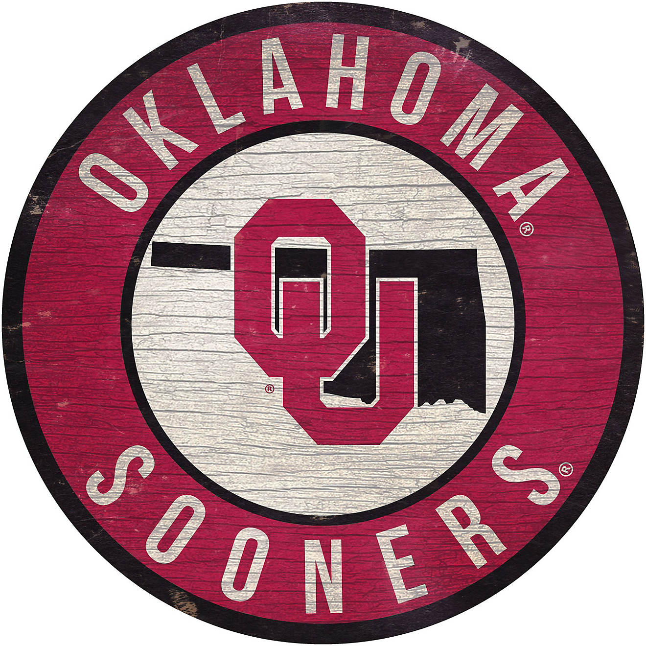 Fan Creations University of Oklahoma Circle and State Sign                                                                       - view number 1