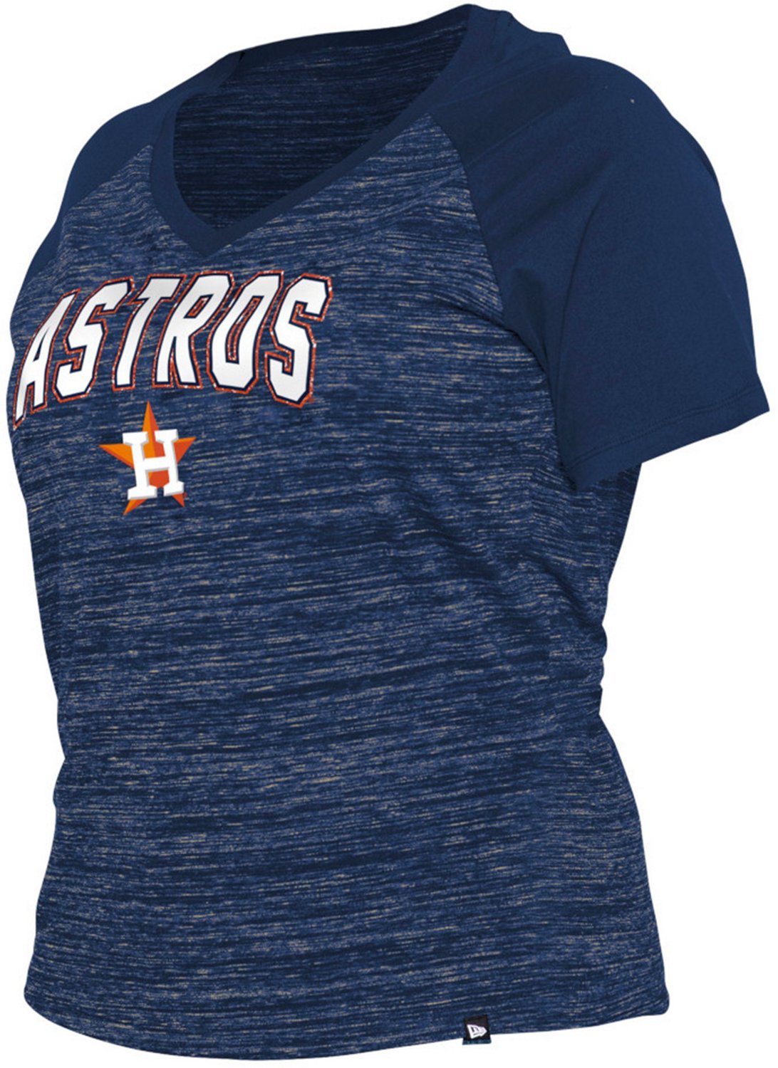 Women's New Era Navy Houston Texans Space Dye Bling T-Shirt