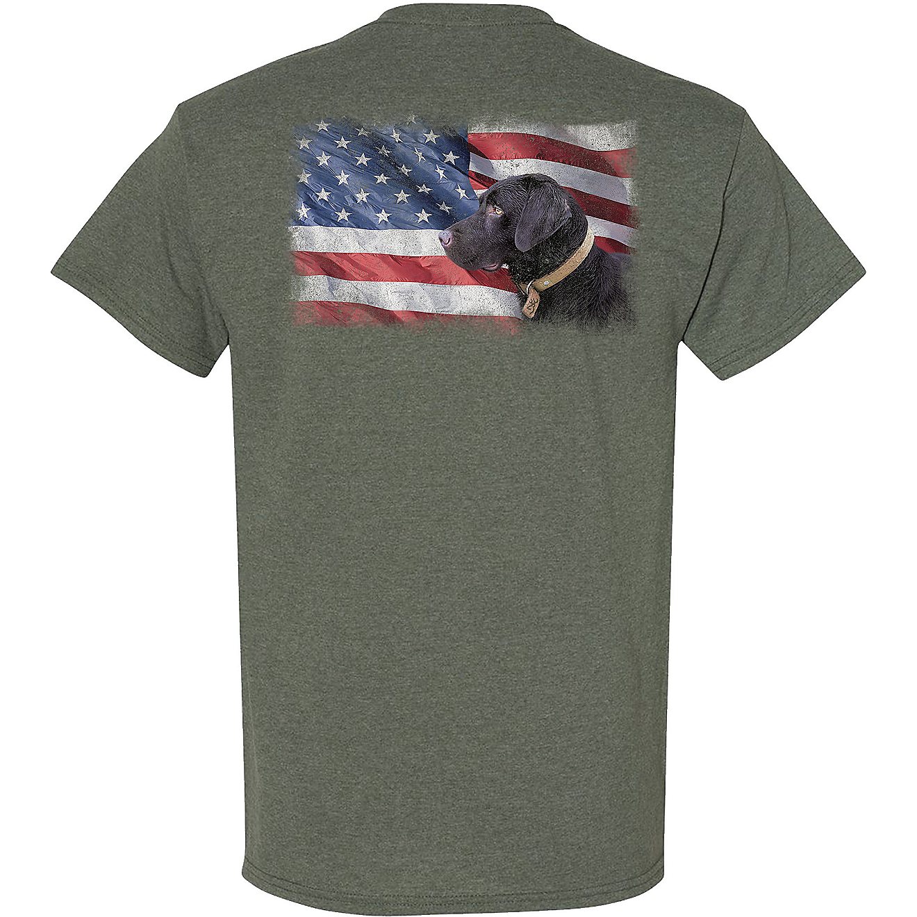 Browning Men's Black Lab Flag Graphic T-shirt                                                                                    - view number 1