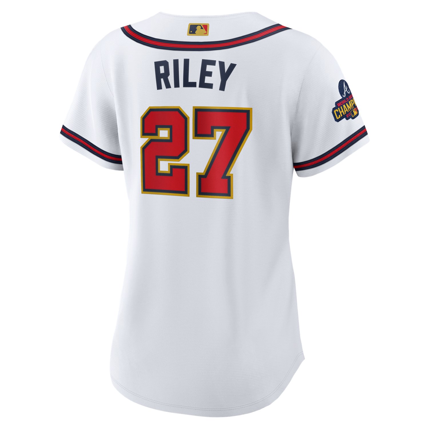 Nike Women's Atlanta Braves Austin Riley #27 Gold Replica Jersey