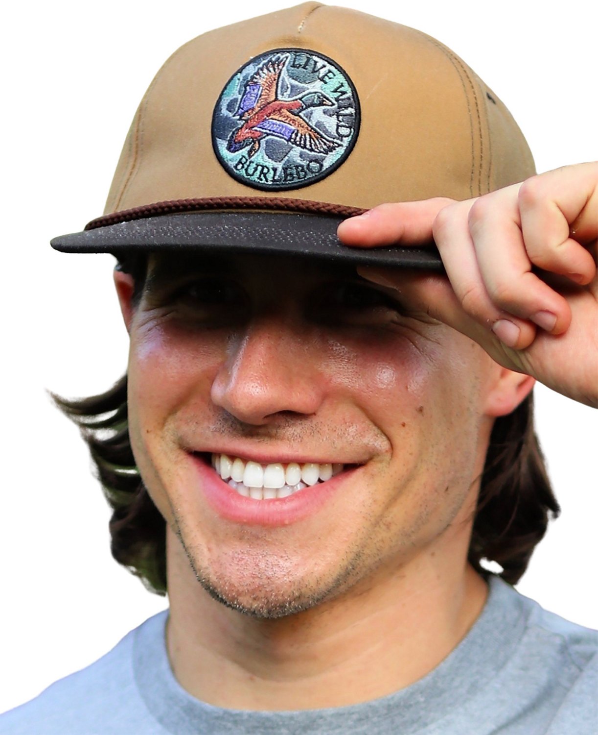 BURLEBO Men's Waxed Canvas Camo Patch Hat