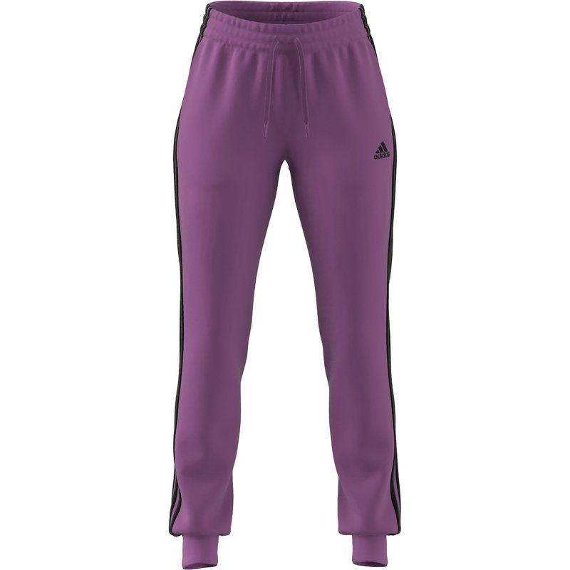 adidas Women's Essentials Fleece 3-Stripes Pants Purple, Medium - Women's Athletic Fleece at Academy Sports product image