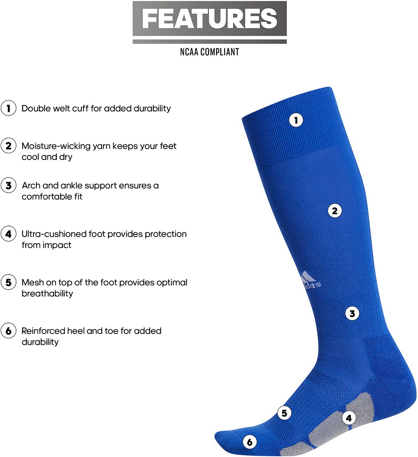 adidas Men's Icon Baseball Over The Calf Socks 1-Pack - view number 7