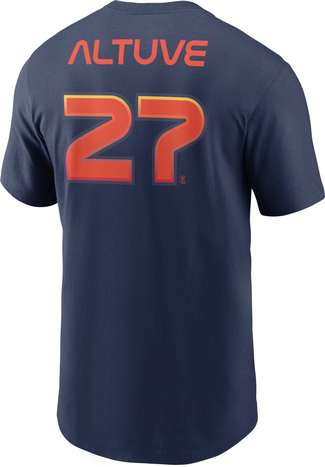 The Nike Tee Houston Astros Crew T-Shirt Mens Small Blue Orange