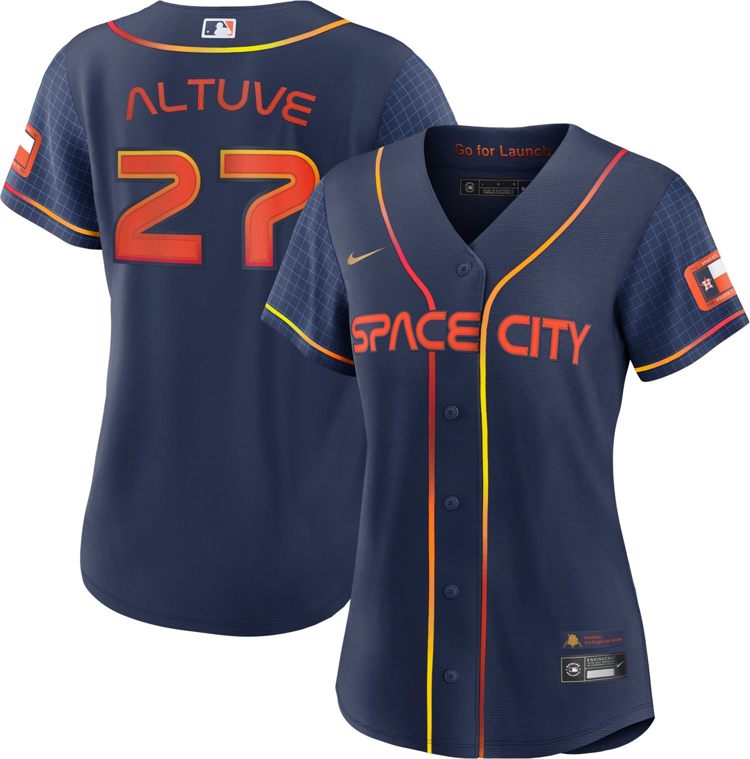 Houston Astros No27 Jose Altuve Navy Blue 2018 Spring Training Cool Base Women's Stitched Jersey