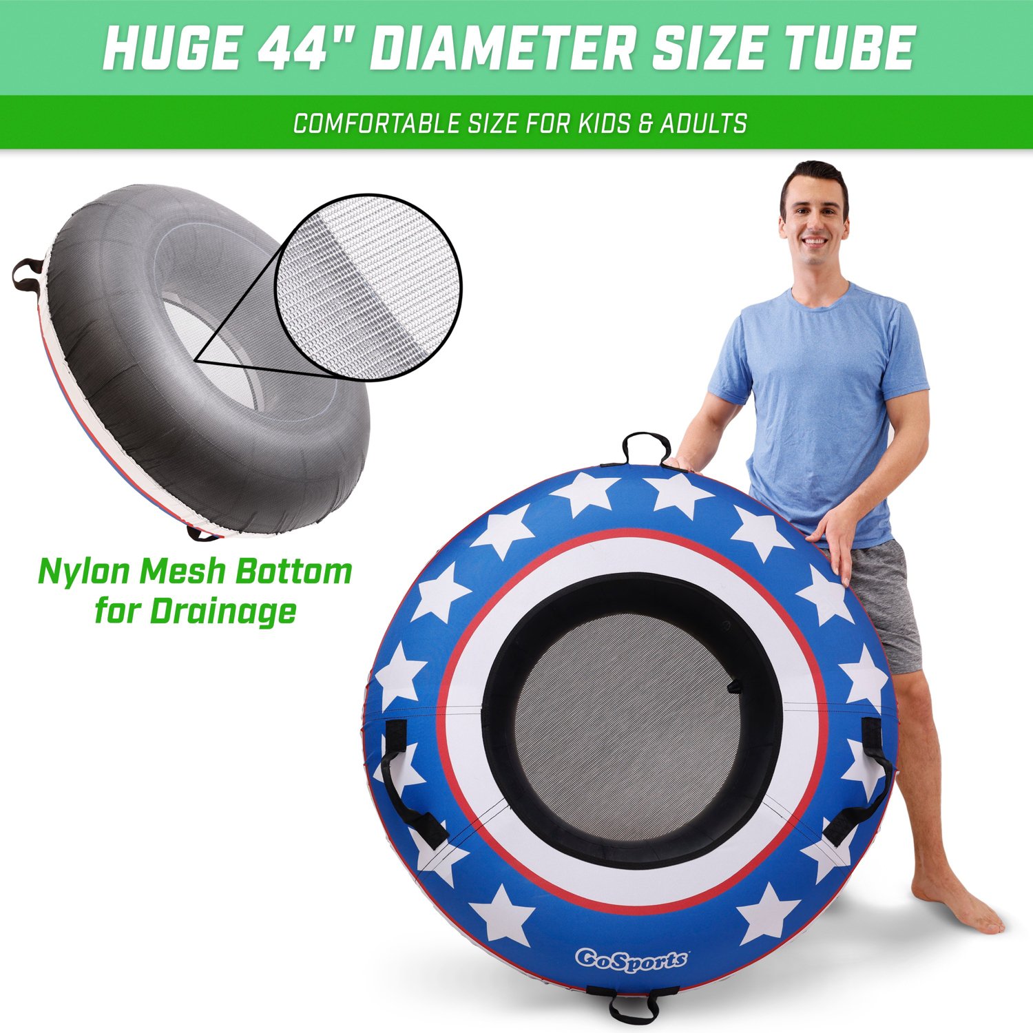 GoSports 44 in Heavy Duty Stars and Stripes River Tube with Premium Canvas Cover - view number 4
