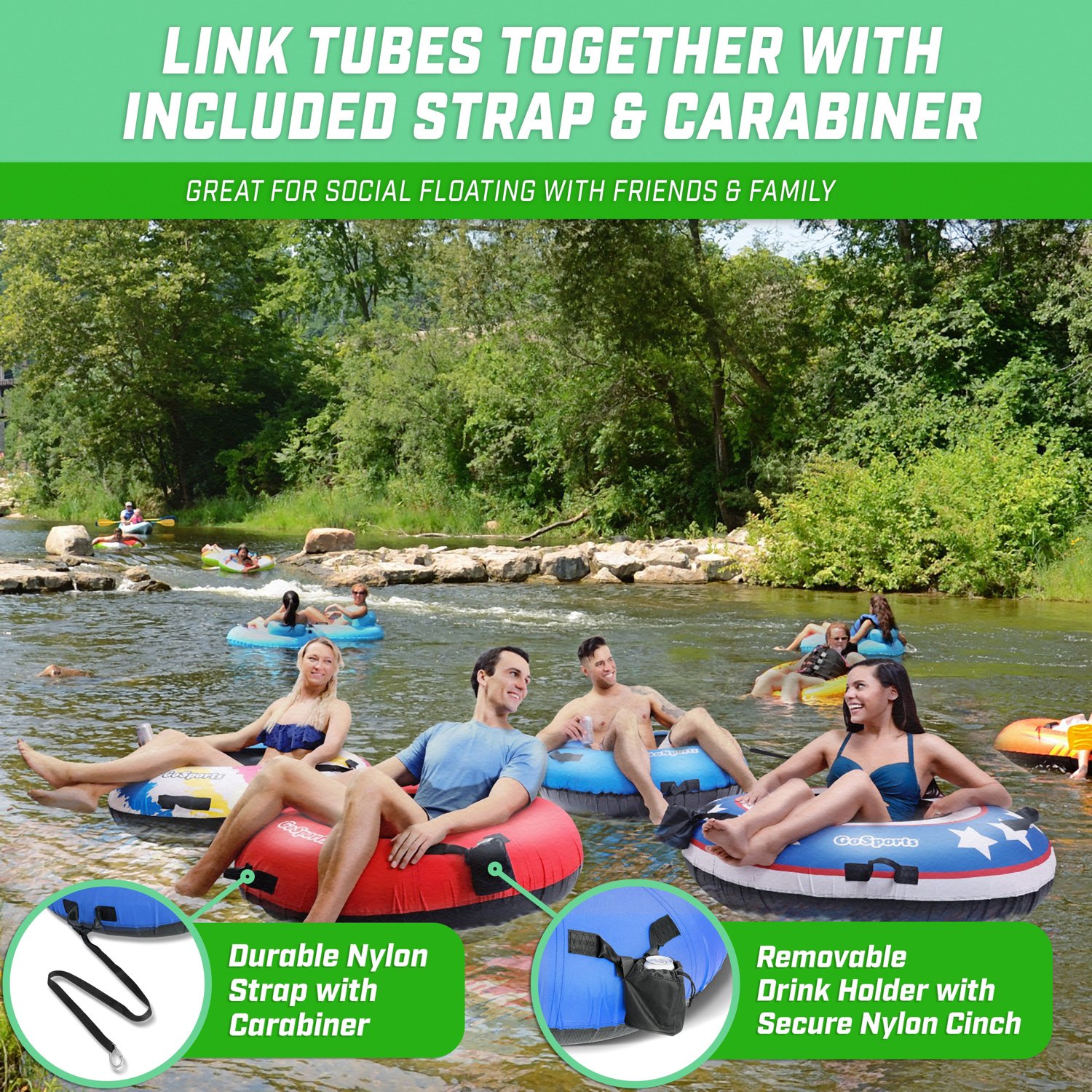 GoSports 44 in Heavy Duty Stars and Stripes River Tube with Premium Canvas Cover - view number 6