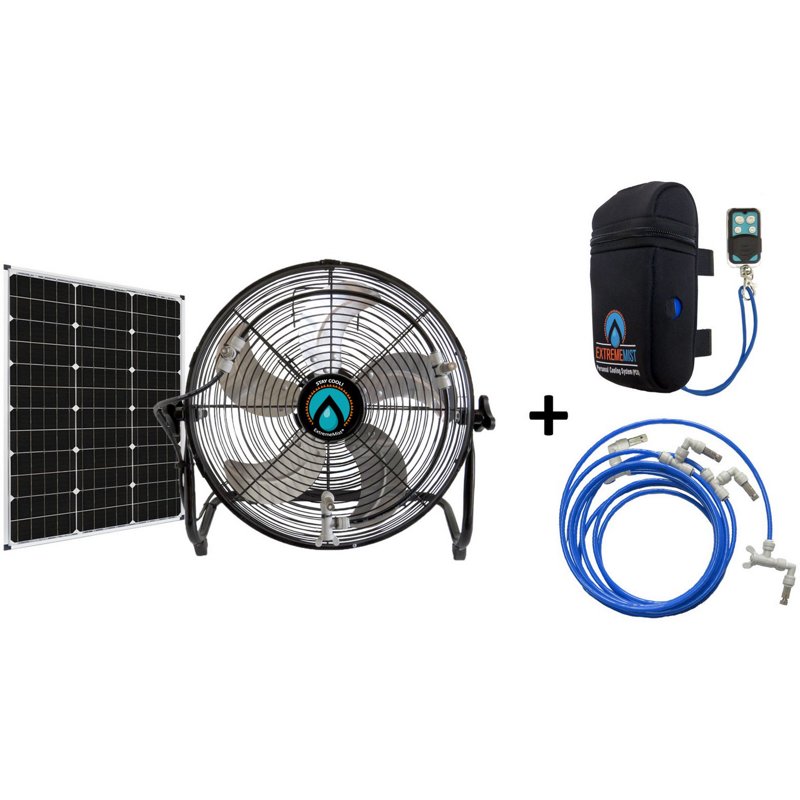 ExtremeMIST Portable Misting Fan Black/Blue - Patio Accessories/Heating at Academy Sports