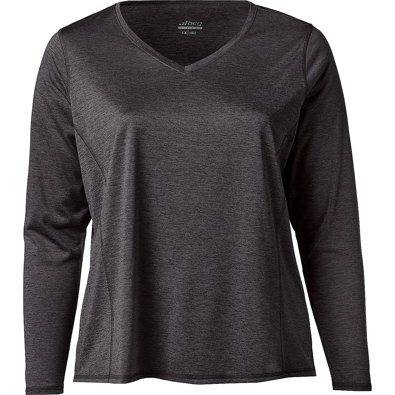 BCG Women's Plus Size Turbo Melange Long Sleeve T-shirt                                                                          - view number 1