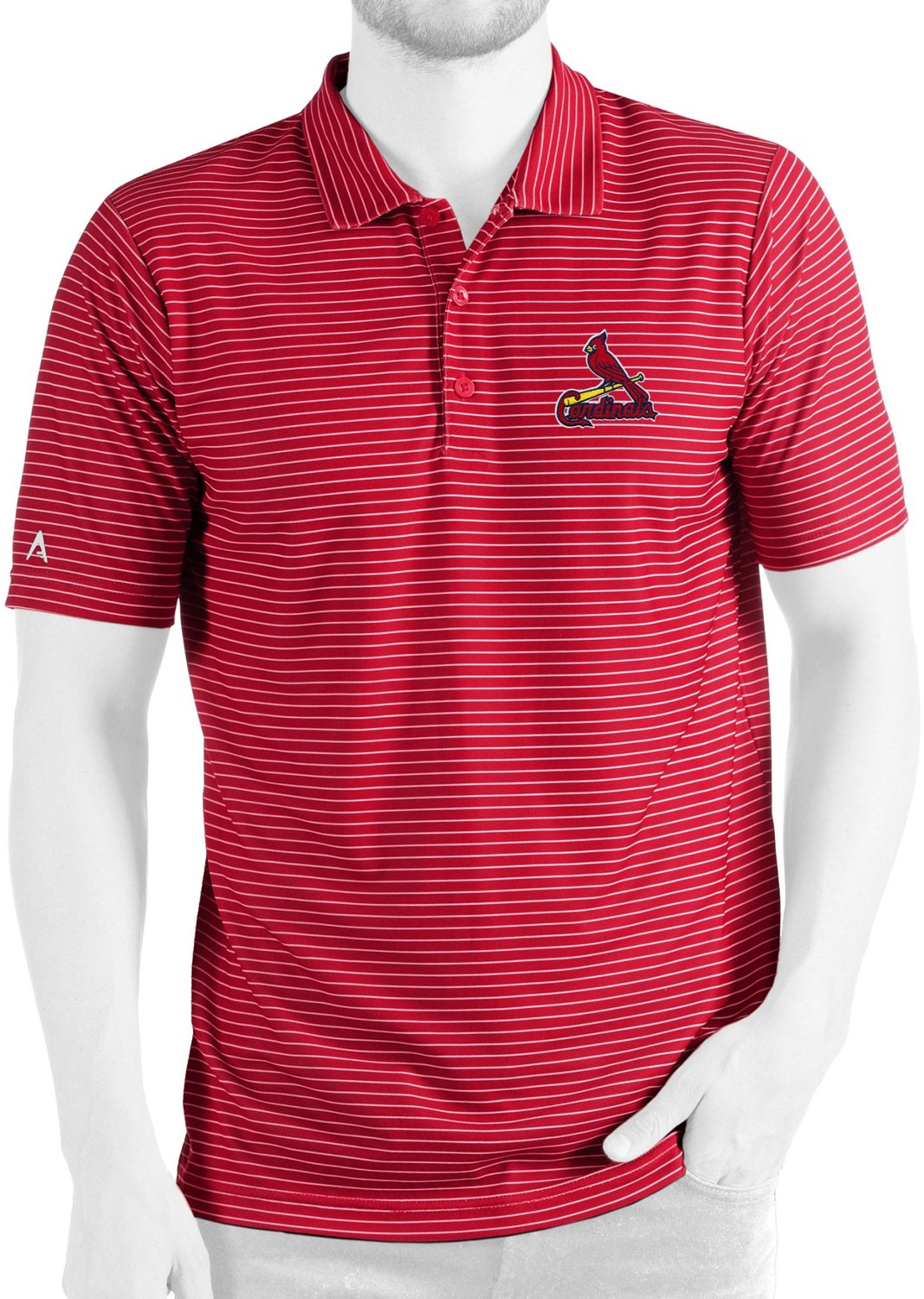 Antigua MLB St Louis Cardinals Nova Short-Sleeve Colorblock Polo Shirt
