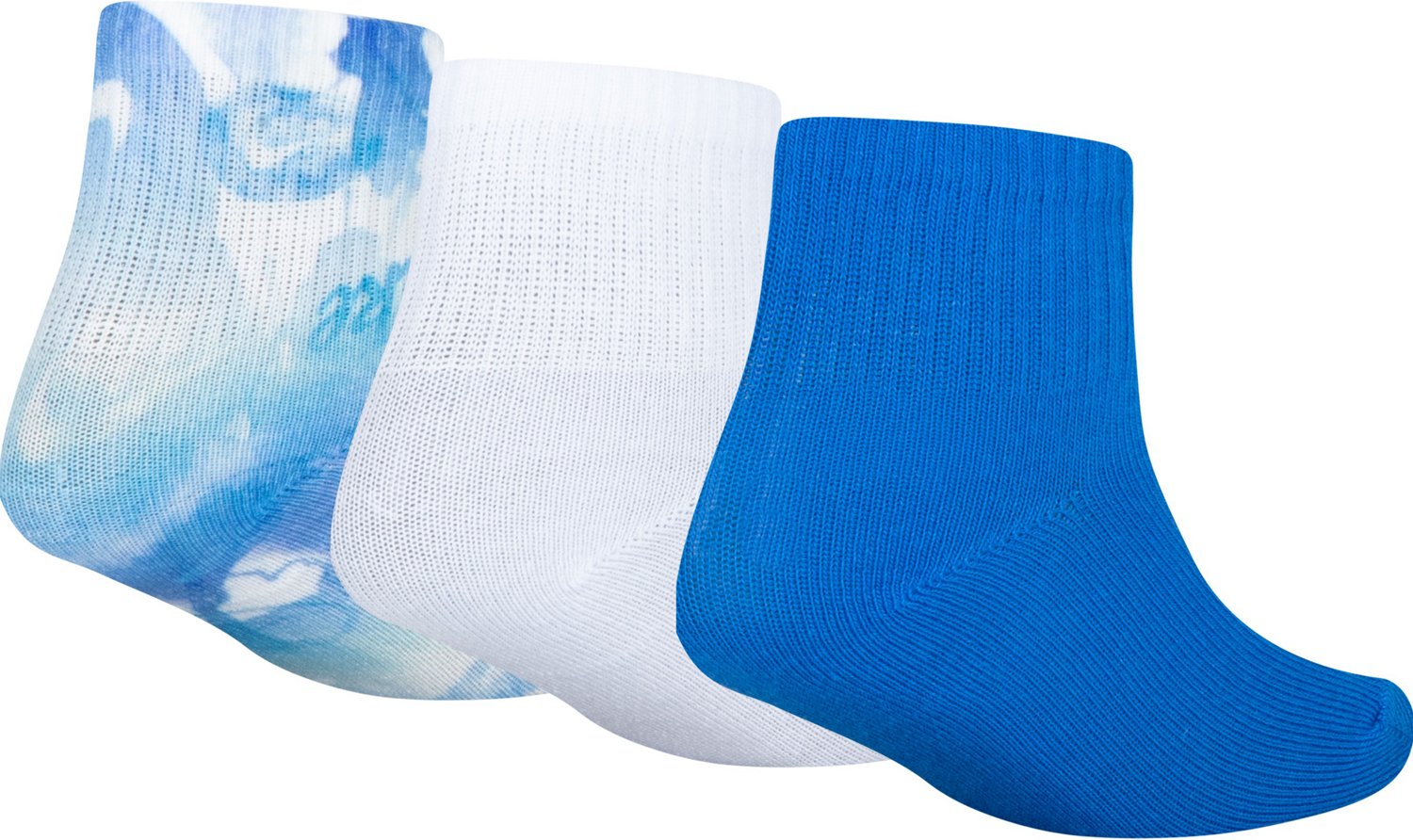 Nike Girls’ TieDye Quarter Socks 3Pack Academy