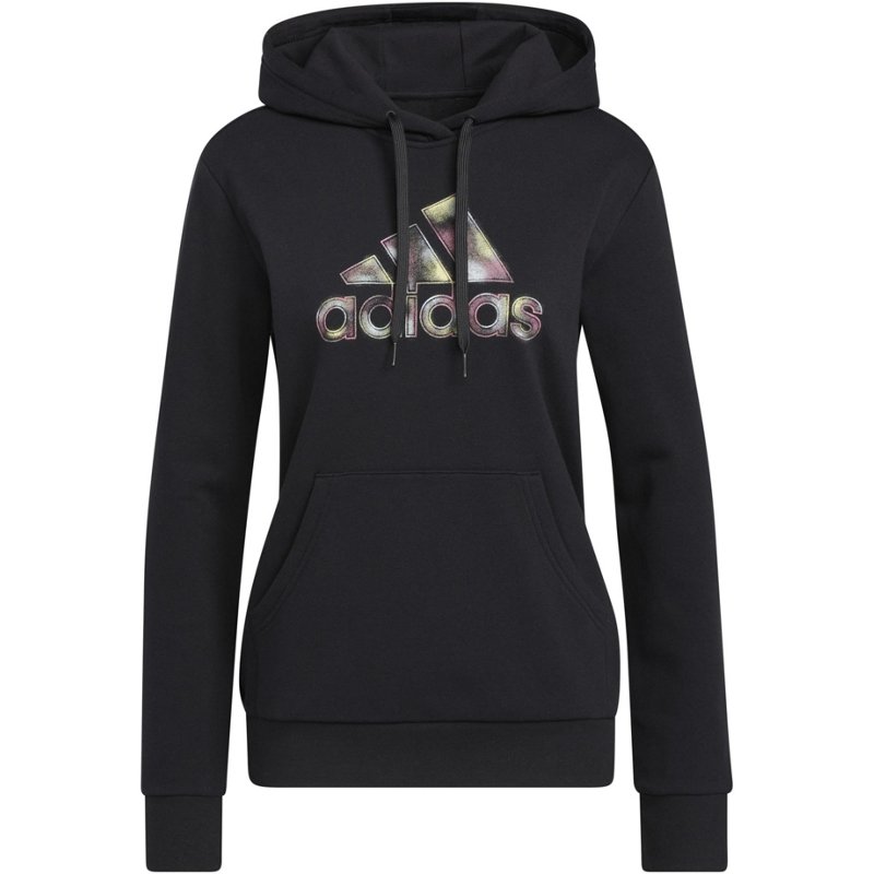 adidas Women’s Badge of Sport 2-Tone Hoodie Black, Large - Women's Athletic Fleece at Academy Sports product image