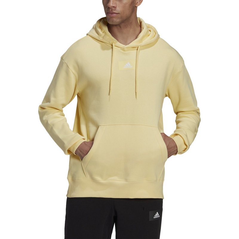 adidas Men's Essentials Feelvivid Hoodie Yellow Light, Small - Men's Athletic Fleece at Academy Sports product image