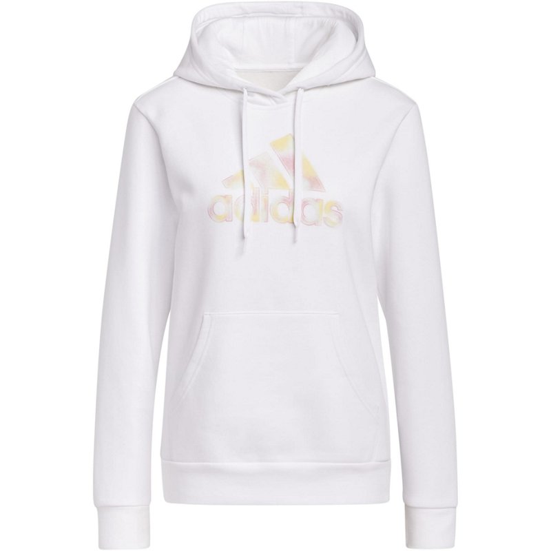 adidas Women's 2Tone Fleece Hoodie White, Large - Women's Athletic Fleece at Academy Sports product image