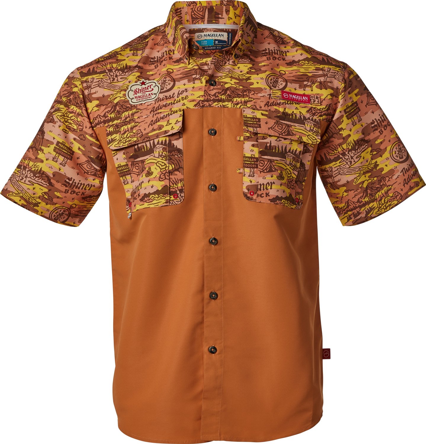 Magellan Outdoors Shiner Men's Laguna Madre Short Sleeve Fishing Shirt only  $11.98