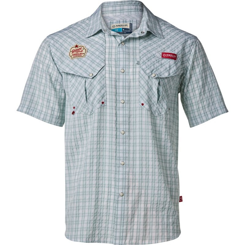 Magellan Outdoors Shiner Men's Pecos River Button Down Shirt White, Small - Men's Fishing Tops at Academy Sports product image