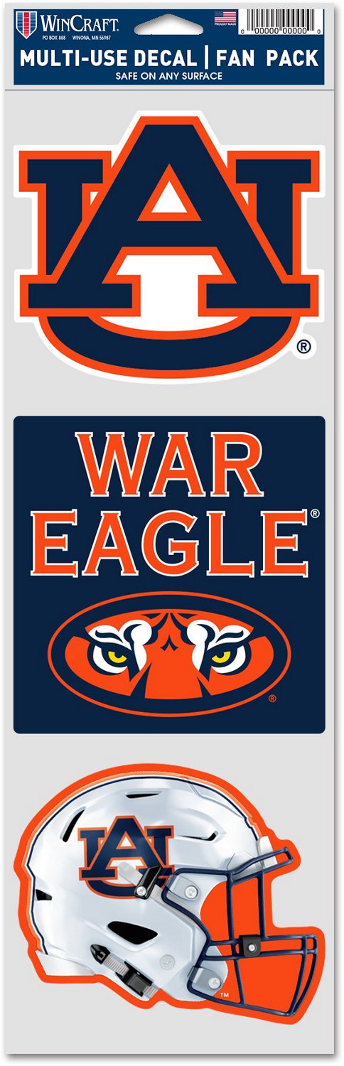 WinCraft Auburn University 3.75 in x 12 in Multi-Use Decal 3-Pack