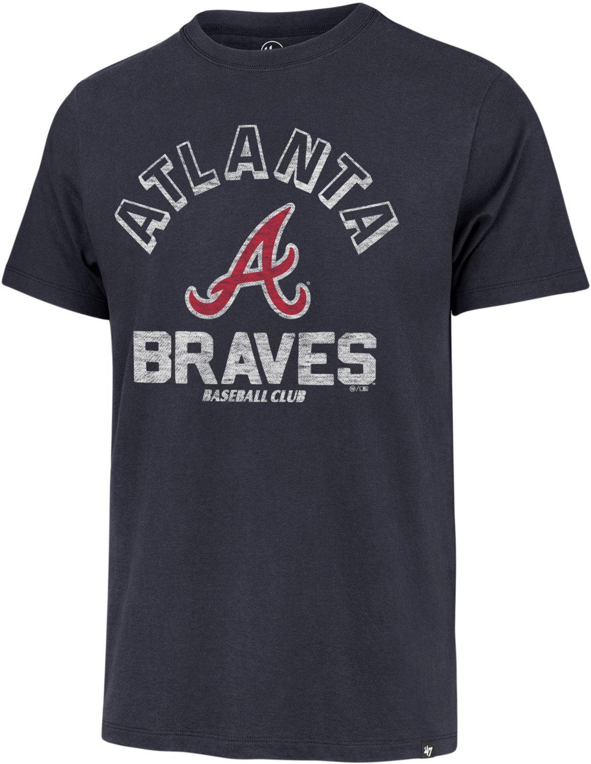 The '47 Atlanta Braves Arch Over Name Retrograde Franklin T-shirt features  a team design and a cotton/polyester fabric.