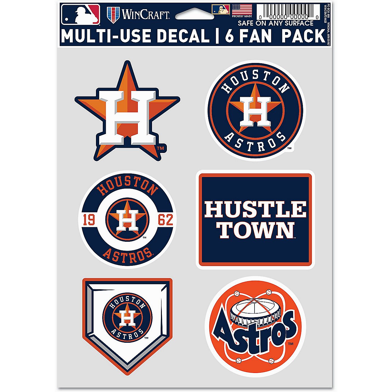 WinCraft Houston Astros 5.5 in x 7.75 in Fan Decals 3-Pack                                                                       - view number 1
