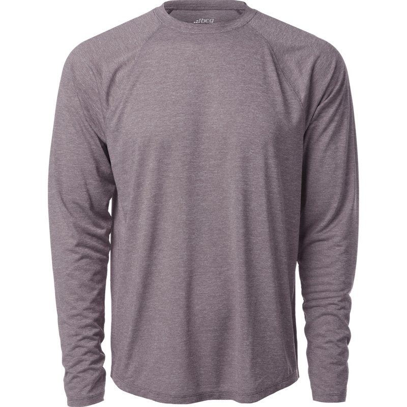 BCG Men’s Turbo Texture Long Sleeve T-Shirt Purple, Medium - Men's Athletic Performance Tops at Academy Sports product image