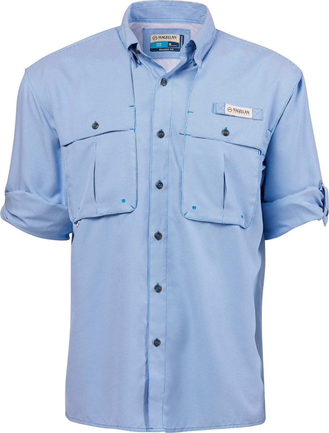 Magellan Outdoors Men's Aransas Pass Mini Check Long Sleeve Fishing Shirt - view number 4