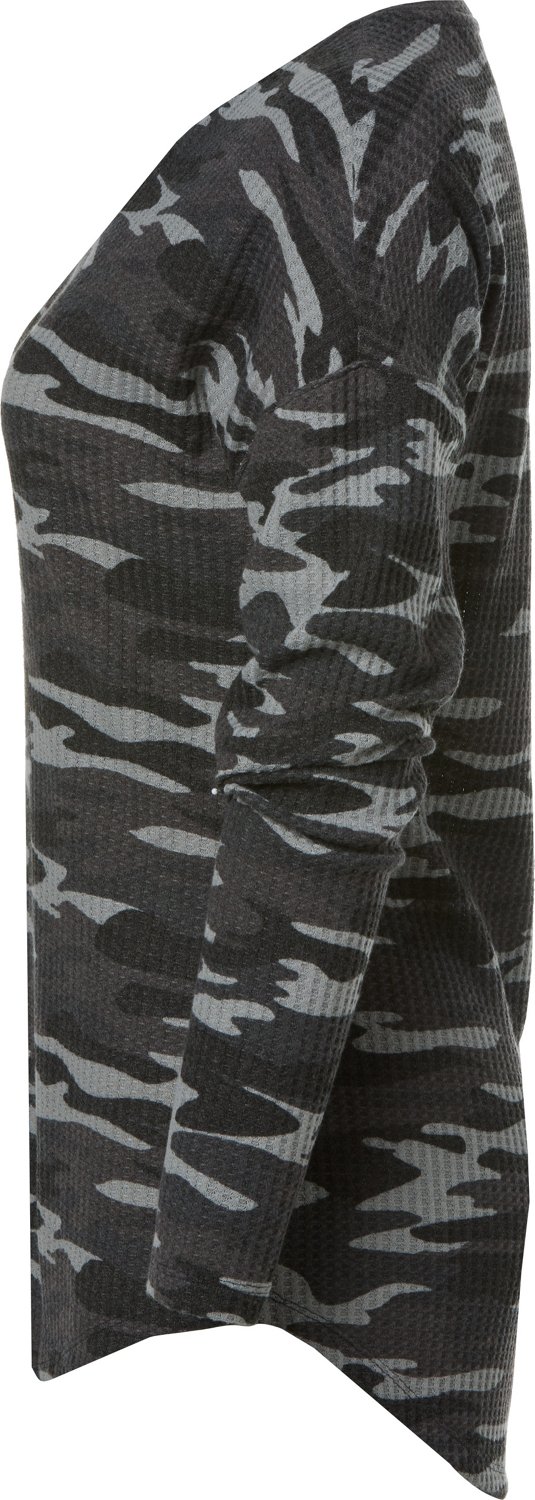 Magellan Outdoors Women's Happy Camper Waffle Camo Long Sleeve Shirt - view number 3