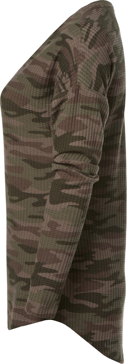 Magellan Outdoors Women's Happy Camper Waffle Camo Long Sleeve Shirt - view number 3