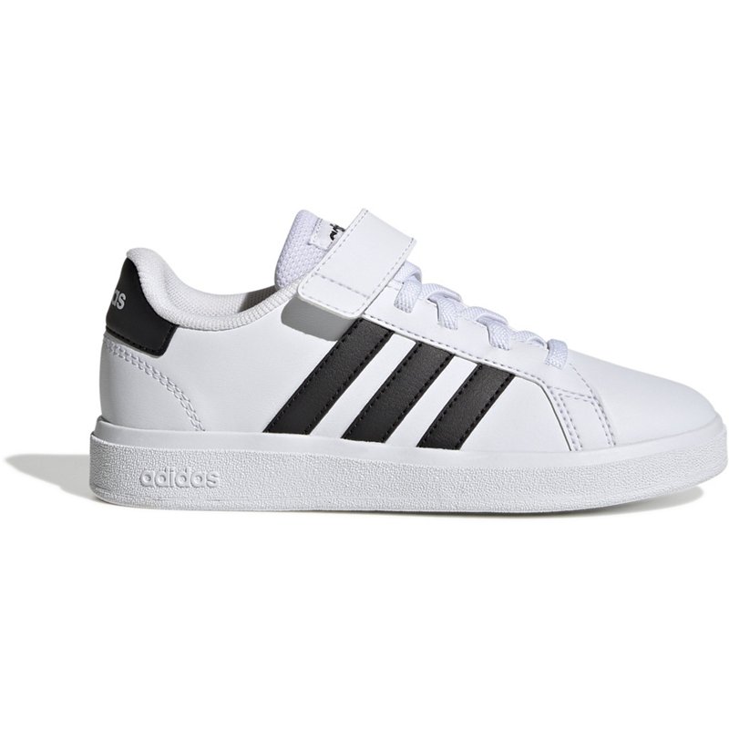 adidas Kids’ 4-7 Grand Court 2.0 Shoes White/Black, 13.5 – Youth Running at Academy Sports