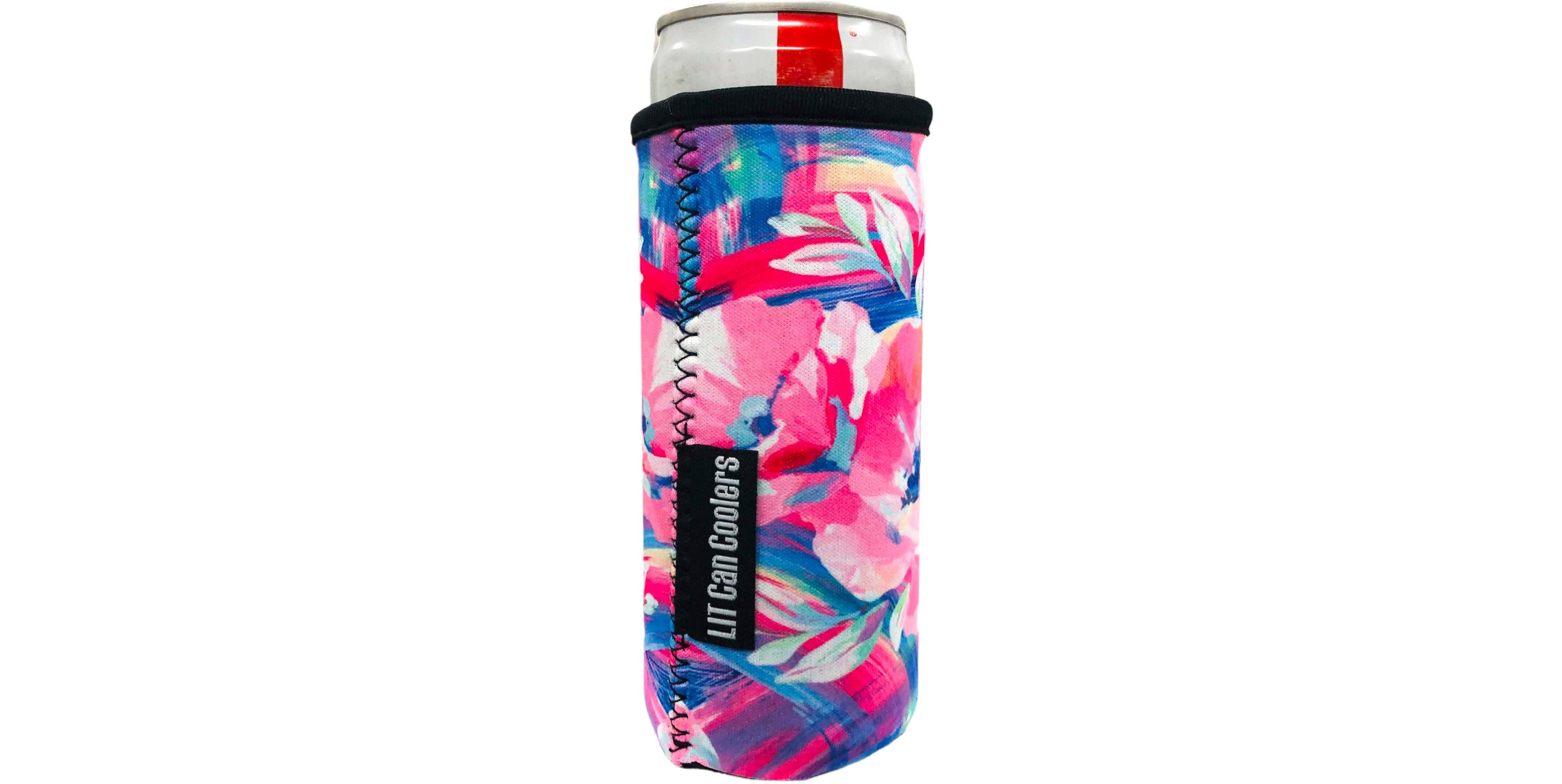 Lit Handlers Floral 12 oz Slim Can Cooler