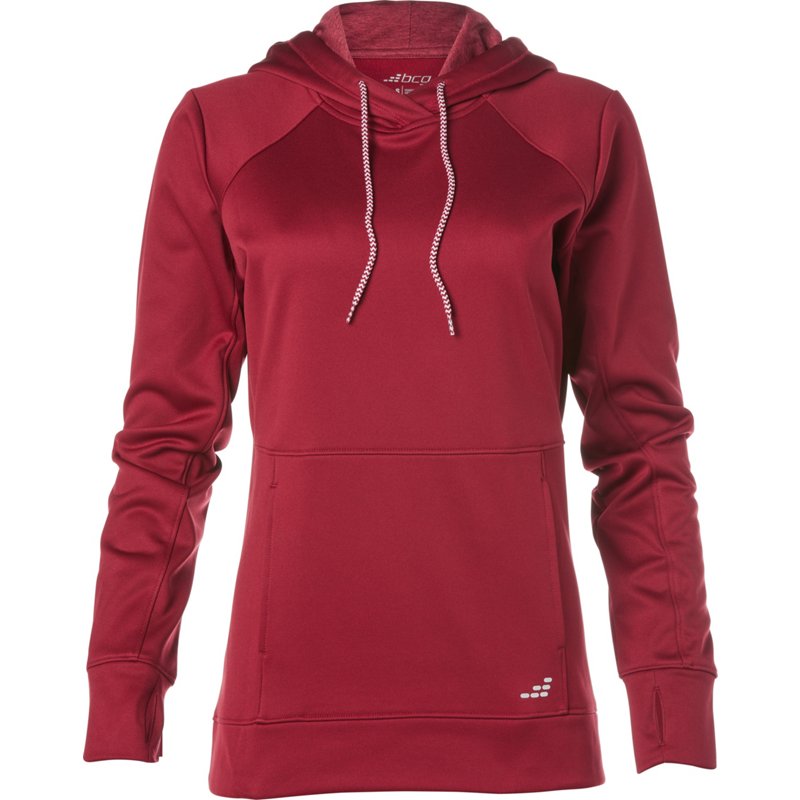 BCG Women's Solid Performance Fleece Hoodie Maroon, Medium - Women's Athletic Fleece at Academy Sports product image