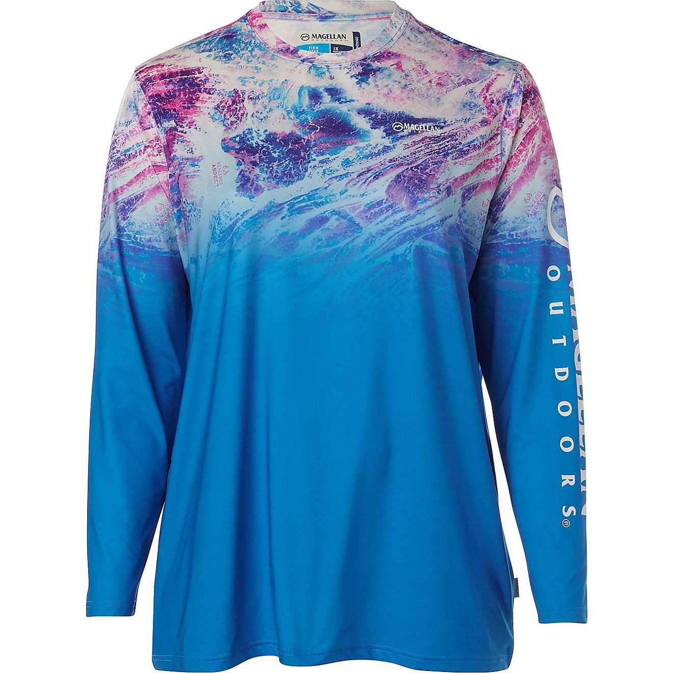 Magellan Outdoors Women's Realtree Aspect Ombre Plus Size Long Sleeve Top                                                        - view number 1