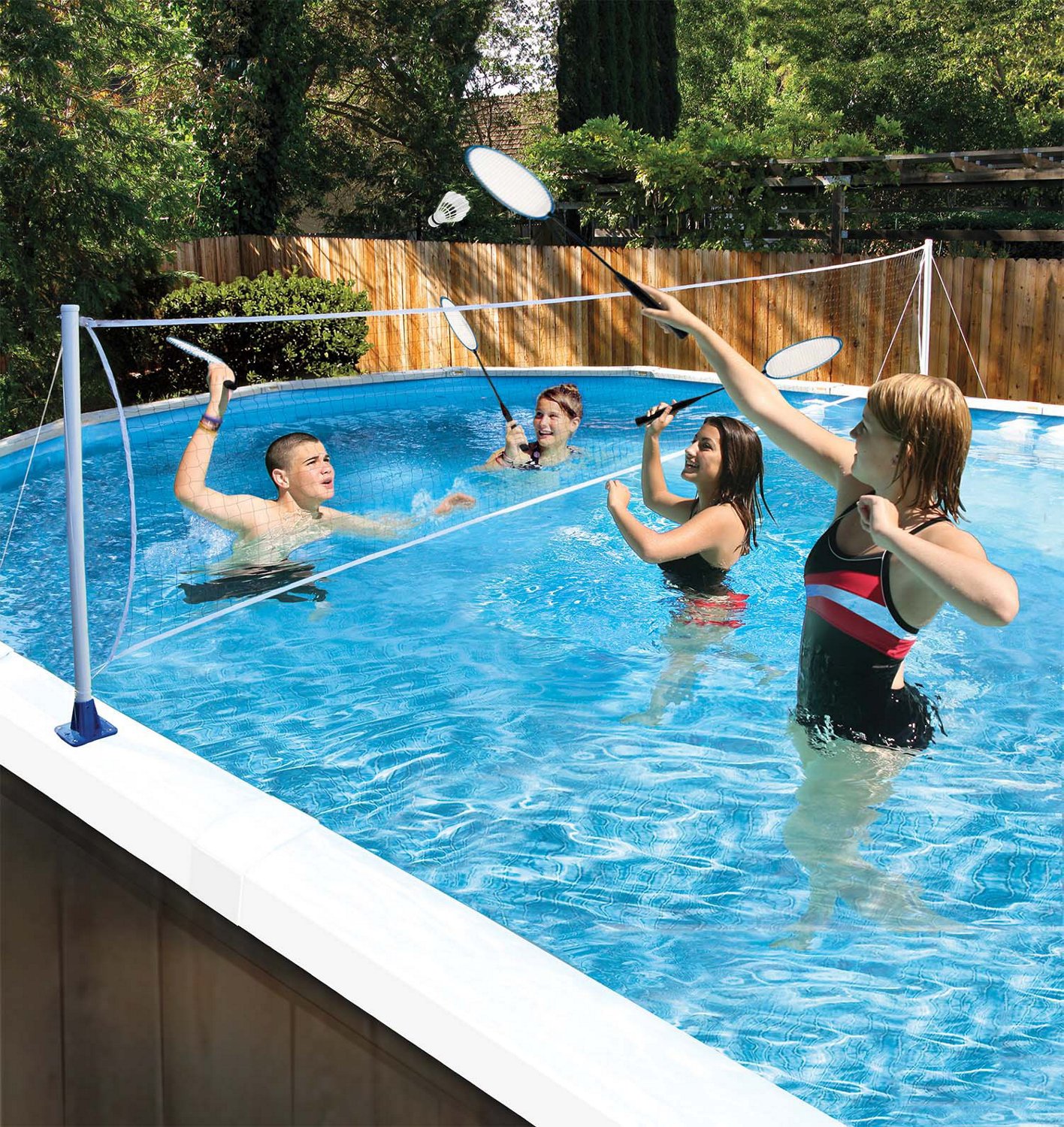 Poolmaster Above-Ground Mounted Poolside Badminton/Volleyball Game Combo - view number 2