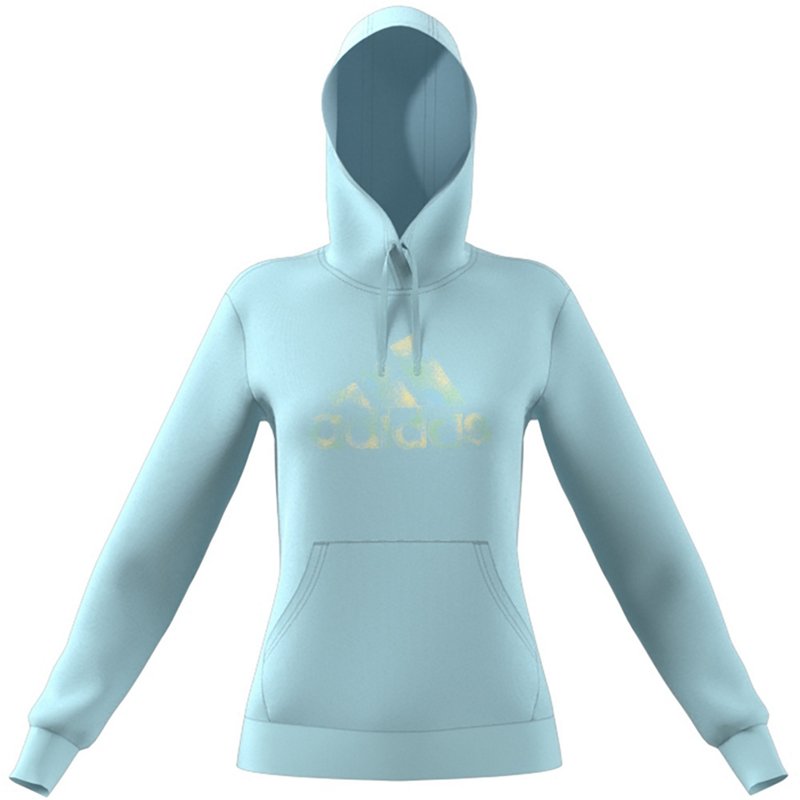 adidas Women’s Badge of Sport 2-Tone Hoodie Blue Light, Large - Women's Athletic Fleece at Academy Sports product image