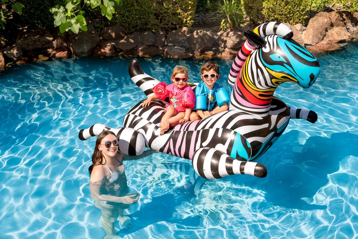 Poolmaster Oversized Zany Zebra Jumbo Pool Float Academy
