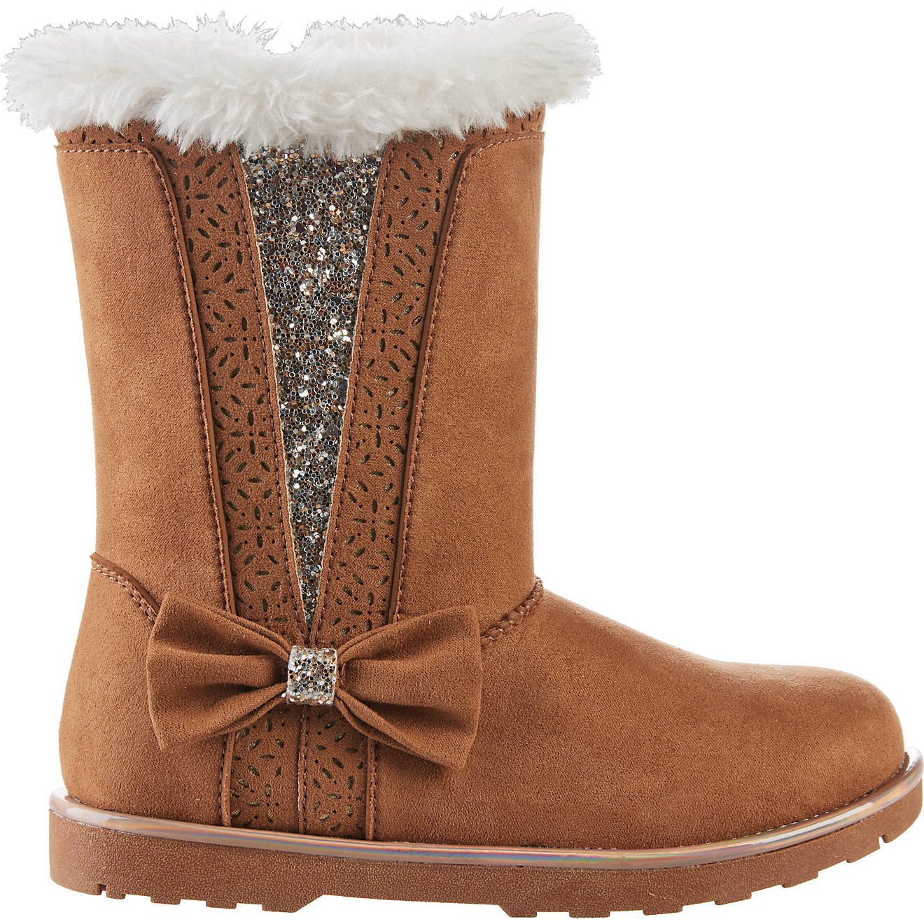 Magellan Outdoors Girls' Glitter Faux Fur Boots III (Various Sizes in Brown)