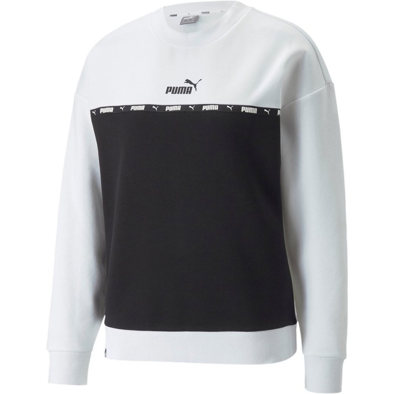 PUMA Women's Power Tape Crew Pullover Sweatshirt White, X-Large - Women's Athletic Performance Tops at Academy Sports product image