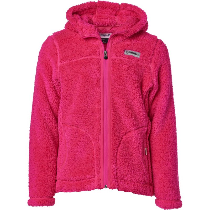 Magellan Outdoors Girls' Bunny Fleece Sparkle Jacket Pink Dark, X-Large - Girl's Ski Outerwear And Fleece at Academy Sports product image