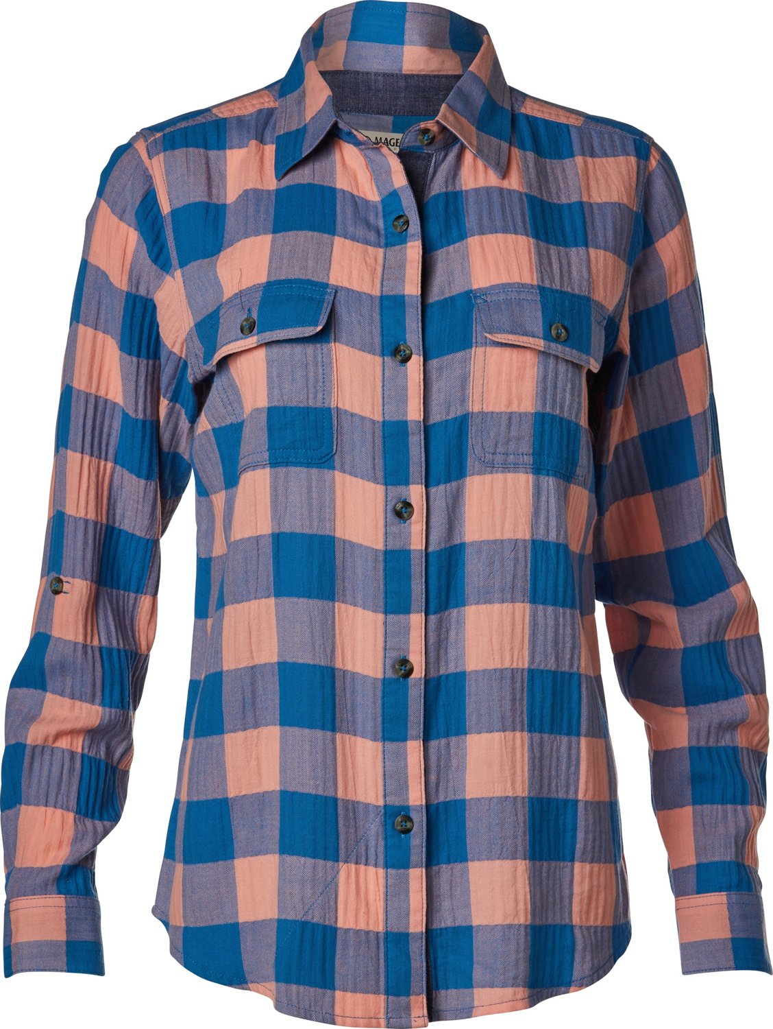 Magellan Outdoors Women's Plaid Campfire Crinkle Herringbone Long ...