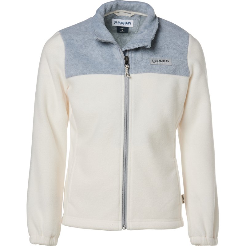 Magellan Outdoors Girls’ Arctic Fleece Colorblock Jacket White, Medium - Girl's Ski Outerwear And Fleece at Academy Sports product image