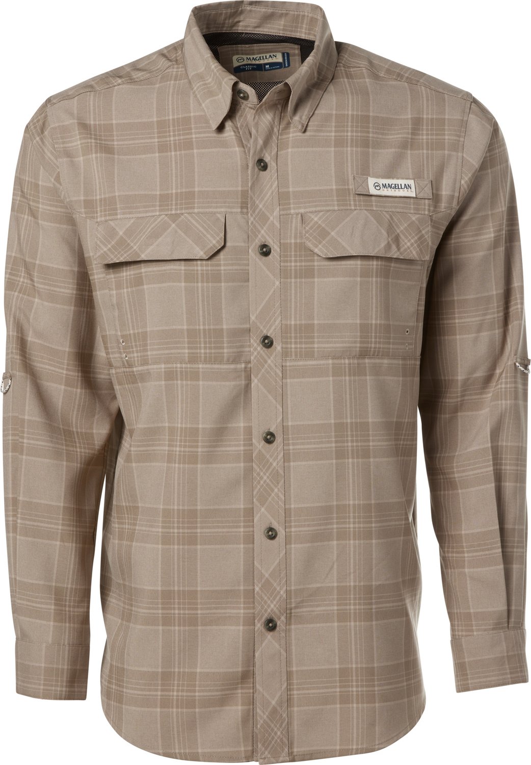 Magellan Outdoors Men's Barton Creek Outdoor Plaid Long Sleeve Shirt