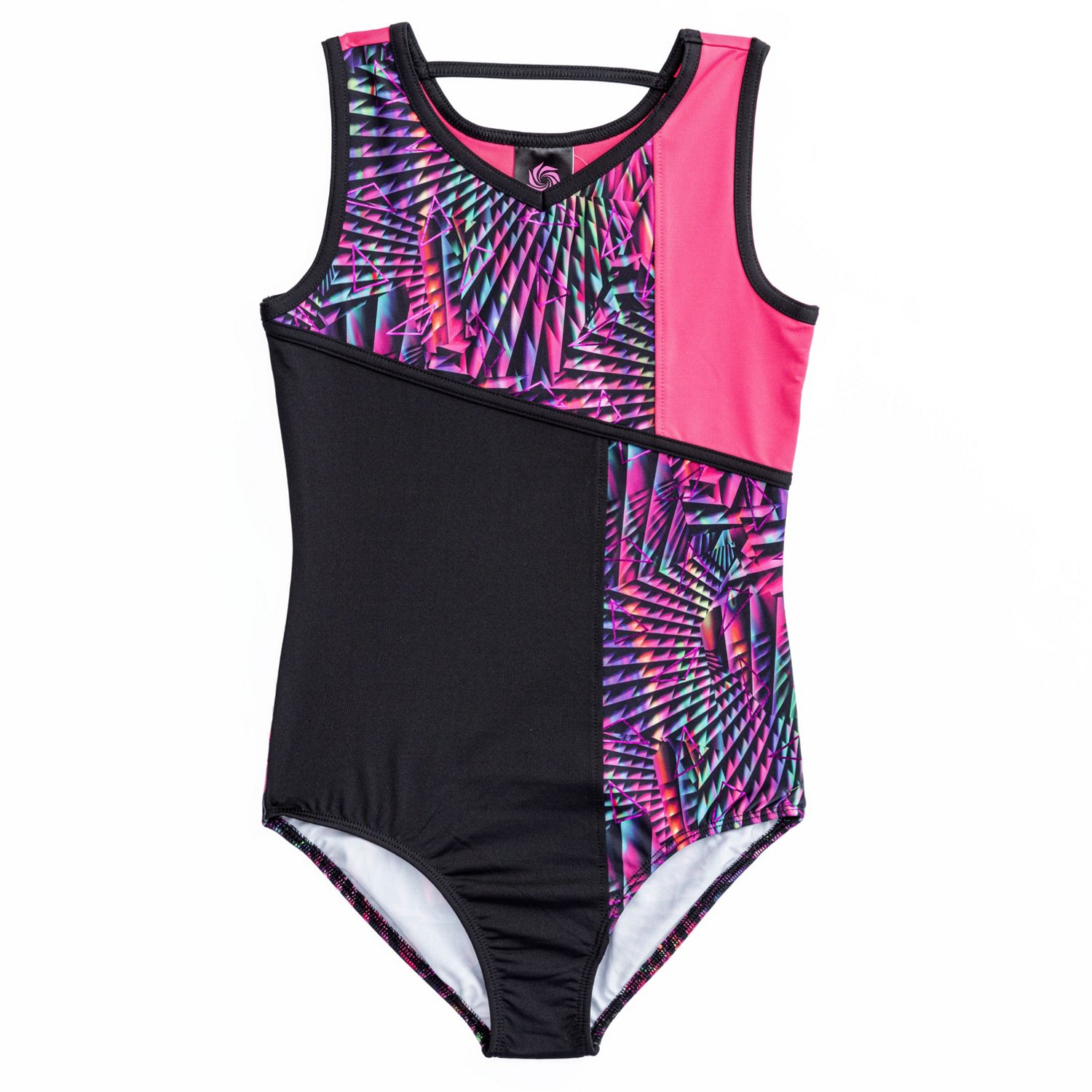 Rainbeau Moves Girls' Offset Block Leotard  - view number 2