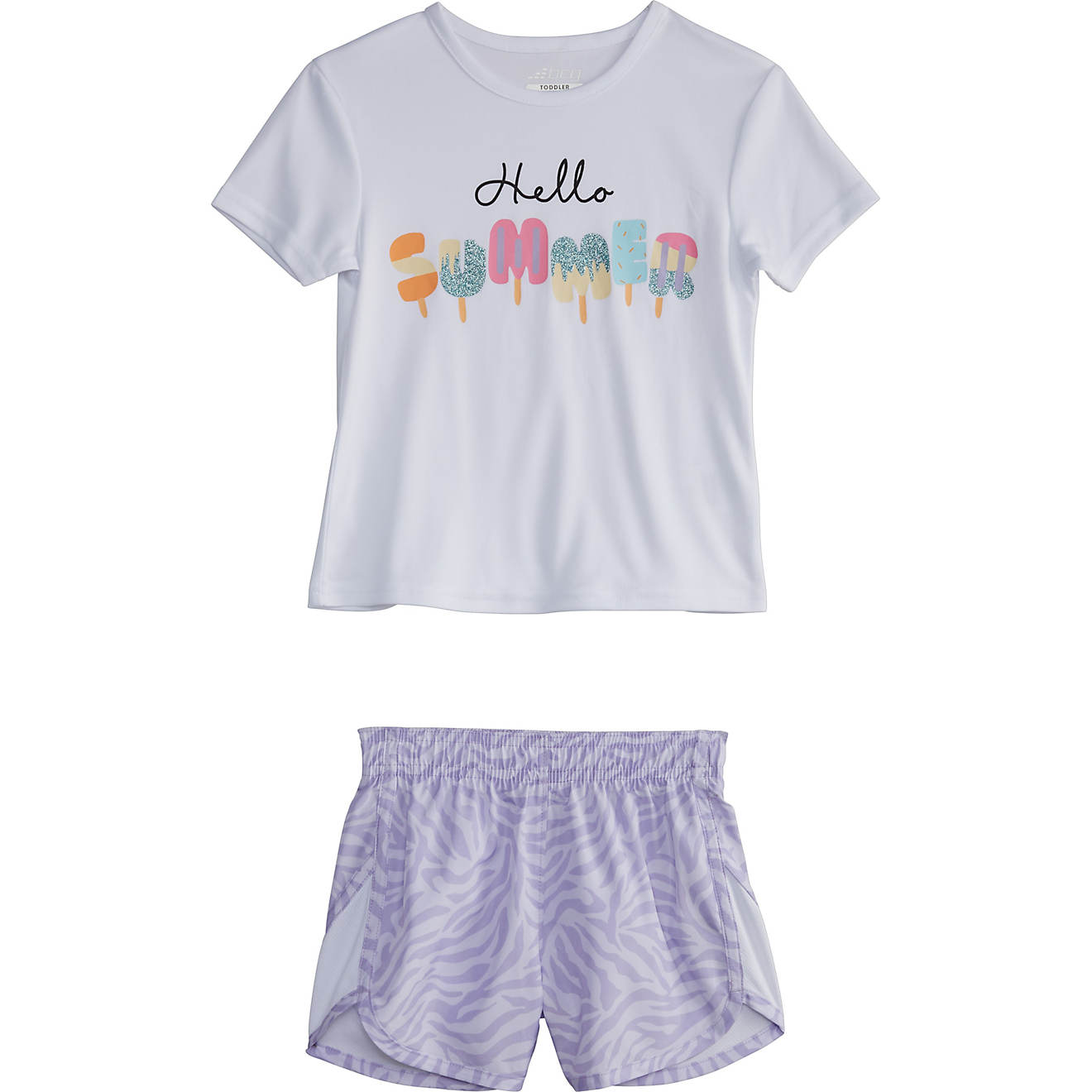 BCG Toddler Girls’ Woven Zebra T-shirt and Shorts Set                                                                          - view number 1