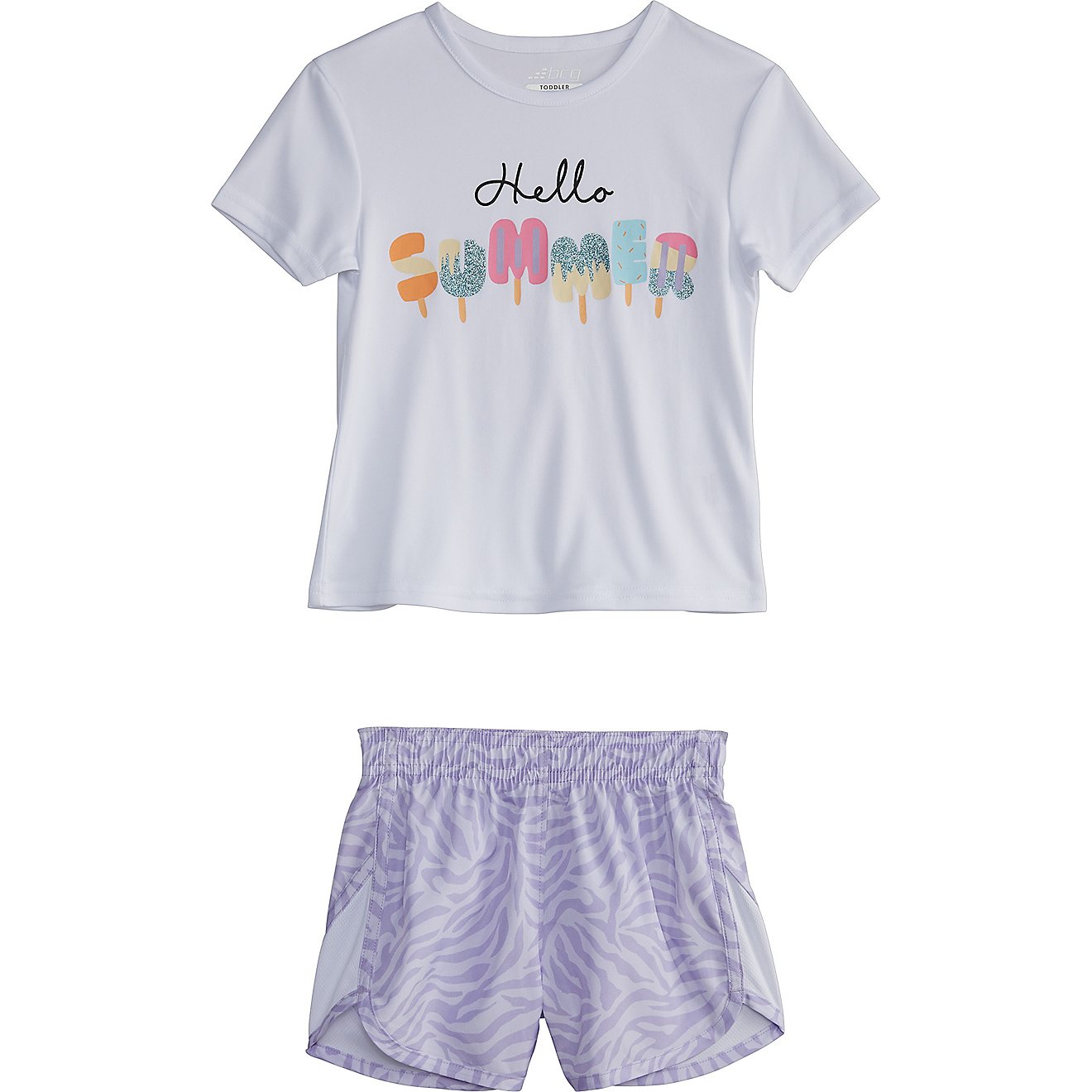 BCG Girls’ Woven Zebra T-shirt and Shorts Set                                                                                  - view number 1